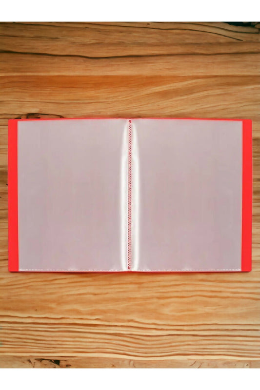 40 YAPRAK KIRMIZI A4 SUNUM DOSYASI NOKİ PRİME YÜKSEK KALİTE POŞET KALINLIĞI YERLİ ÜRETİM