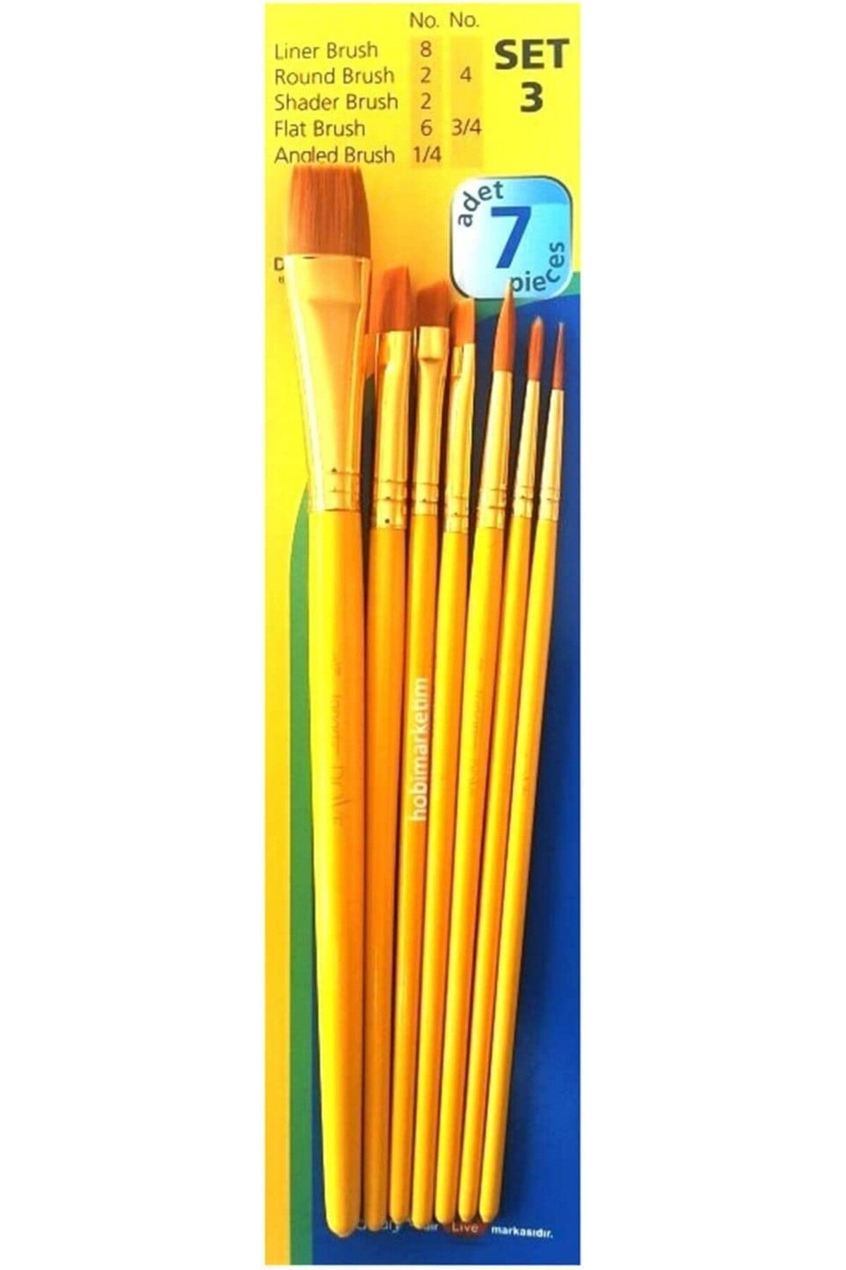 Academy 7'li Sentetik Kıl Fırça Seti Set 3 / 7500.S3