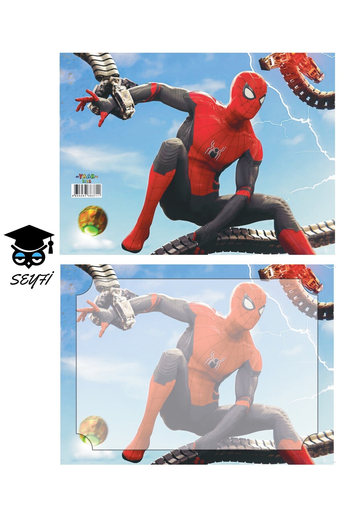 10 adet Karne Kılıfı 24x33 cm SPİDER-MAN desenli Yüksek Gramaj Kartona Baskılı