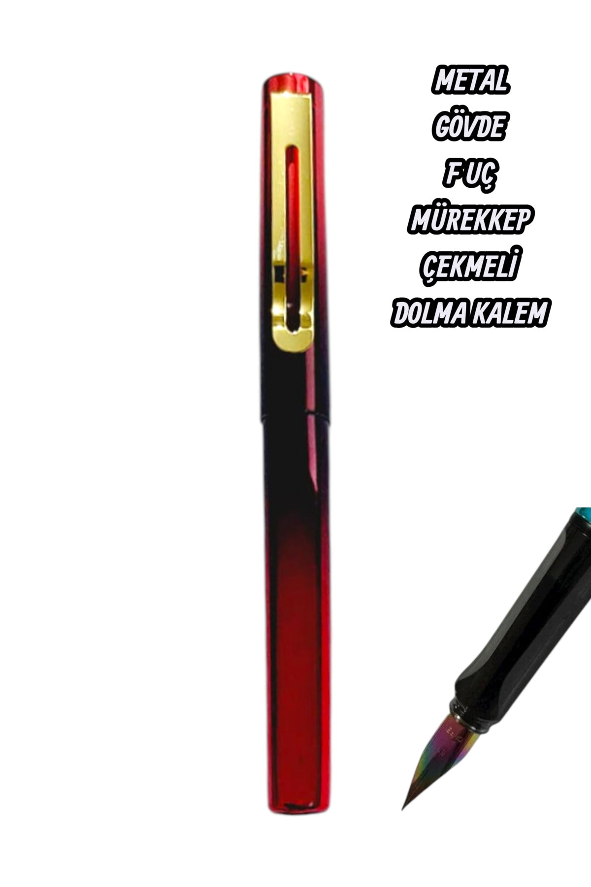 0,36 mm ef uç dolma kalem mürekkep çekmeli METAL GÖVDE