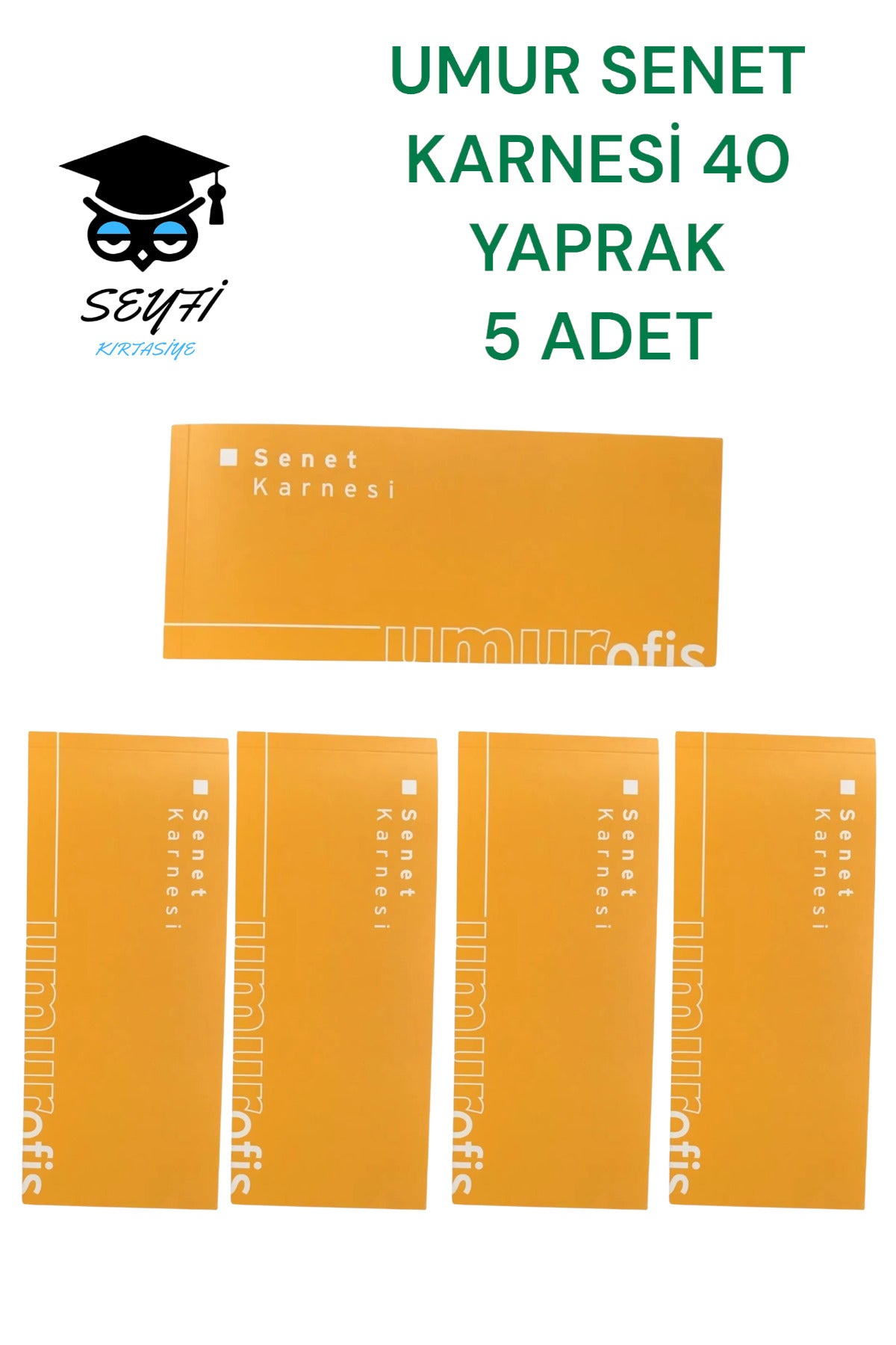 5 ADET Umur Senet Karnesi 40 Yaprak