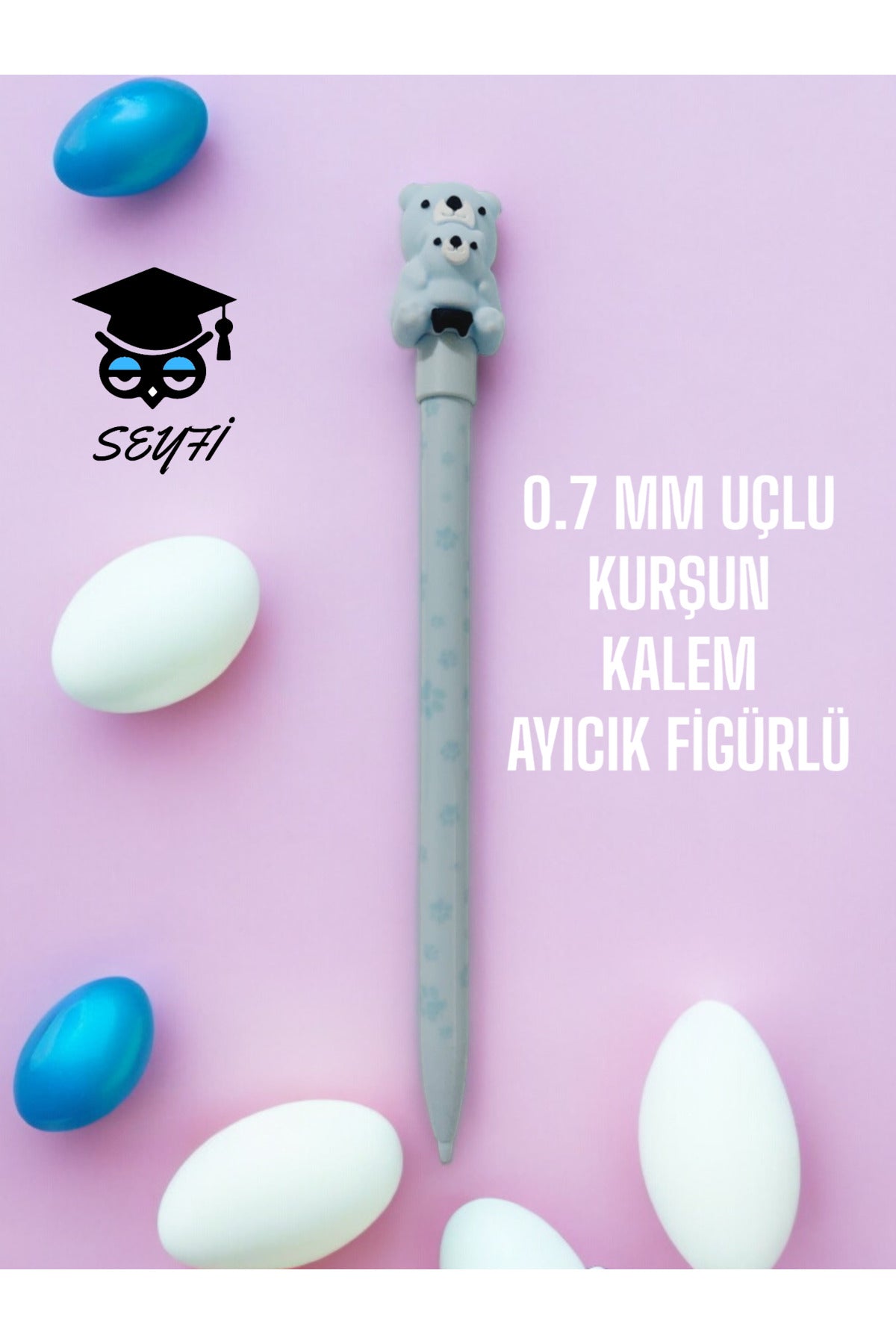 0.7 MM UÇLU KURŞUN KALEM AYICIK FİGÜRLÜ
