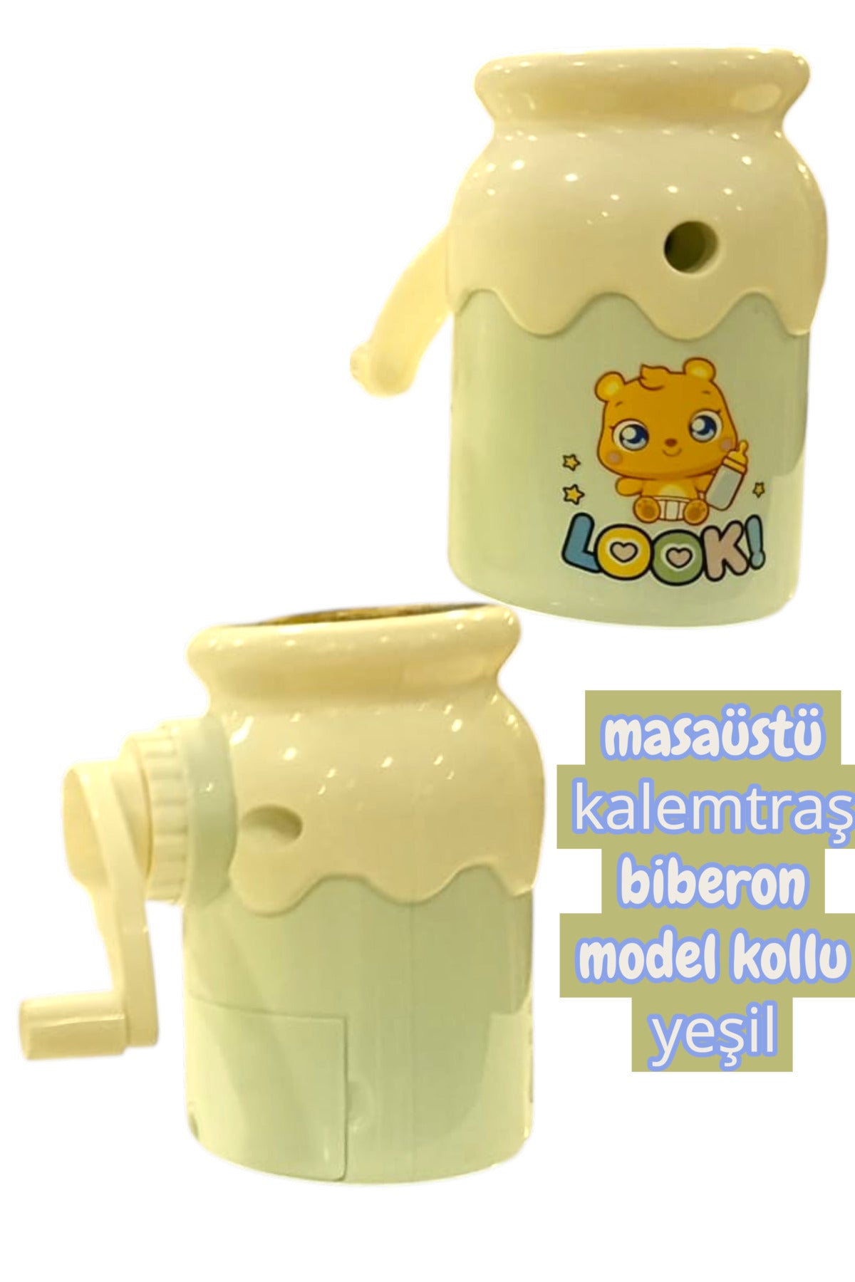 masaüstü kollu kalemtraş biberon model
