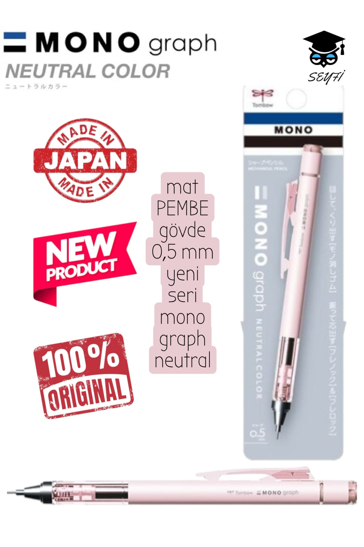 mat gövde 0,5 mm yeni seri tombow mono graph neutral
