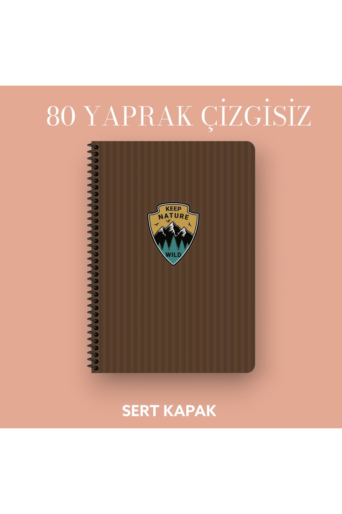 17x24 Cm Çizgisiz 80 Yaprak Outdoor Sert Kapak Telli Defter 70 Gr Ivory Kağıt