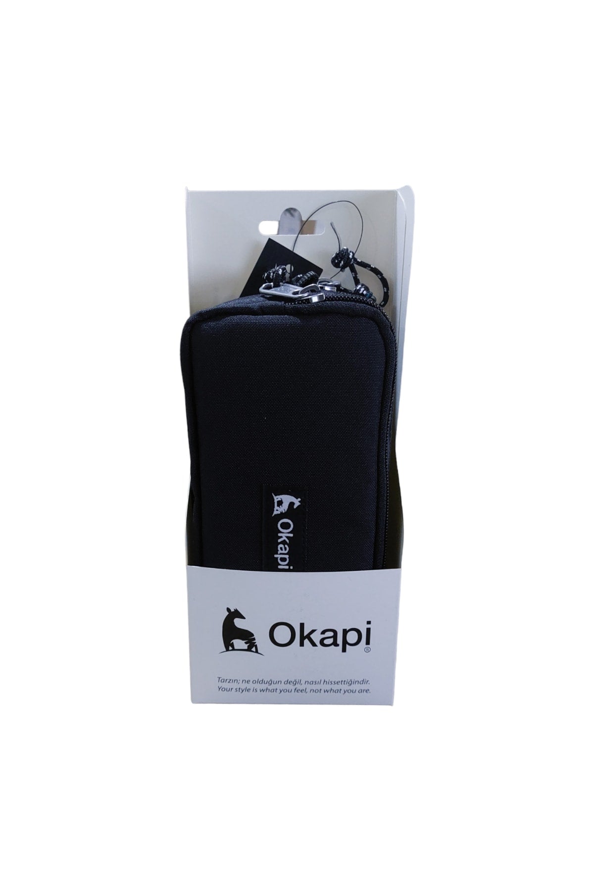 Okapi Siyah 3 Gözlü Kumaş Kalemlik Yüksek Kalite Kalem Çantası Okp-101/s