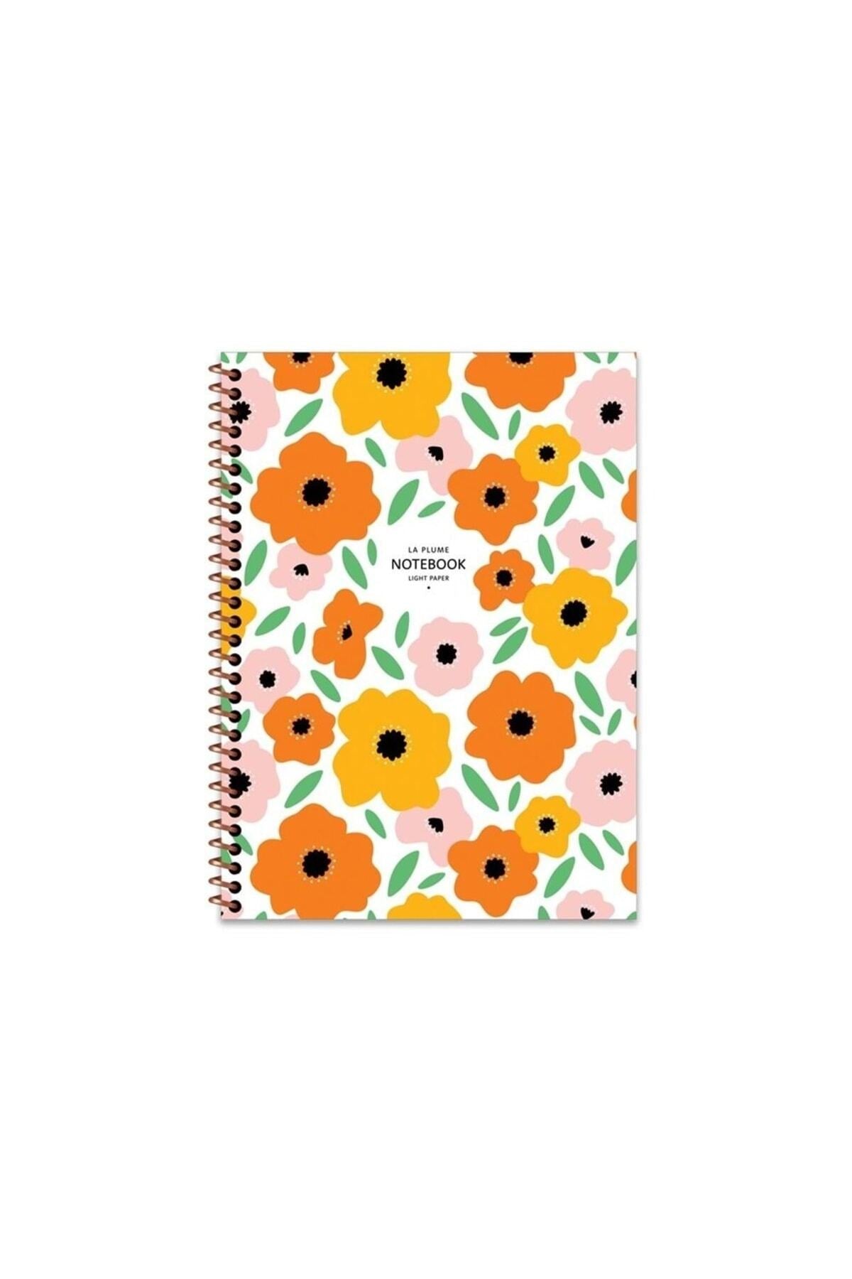 16x22 Cm 80 Yaprak Çizgisiz Plastik Kapak Telli Hafif Defter 60 Gram Krem Renk Sayfa Ivory Kağıt