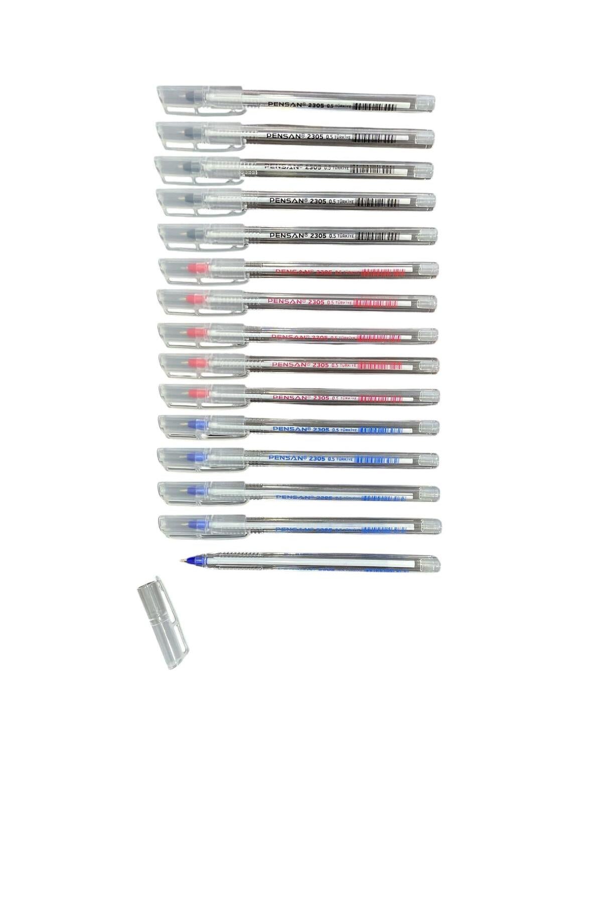 2305 İğne uçlu 0.5 mm Üçgen Gövde 5- Siyah & 5-Mavi & 5-Kırmızı 15'Li