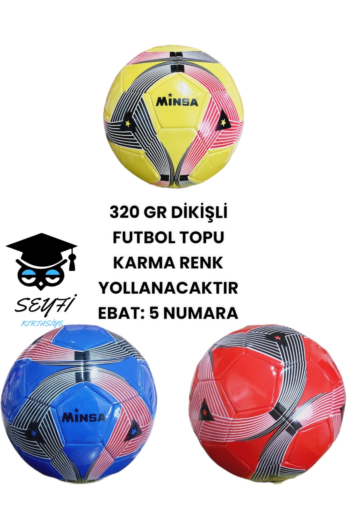 320 GR KALİTELİ DİKİŞLİ FUTBOL TOPU KARMA RENK YOLLANACAKTIR