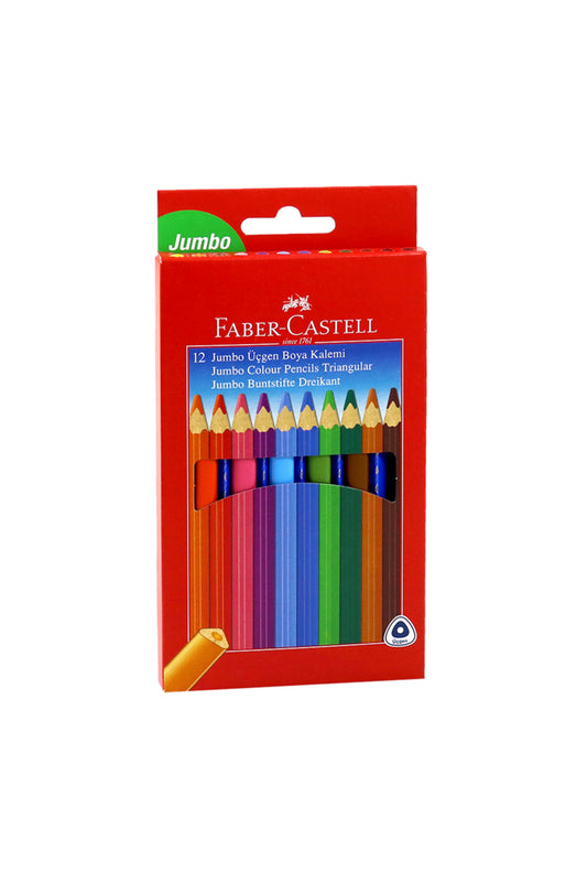 FABER 12 RENK JUMBO ÜÇGEN TAM BOY KURU BOYA 116615