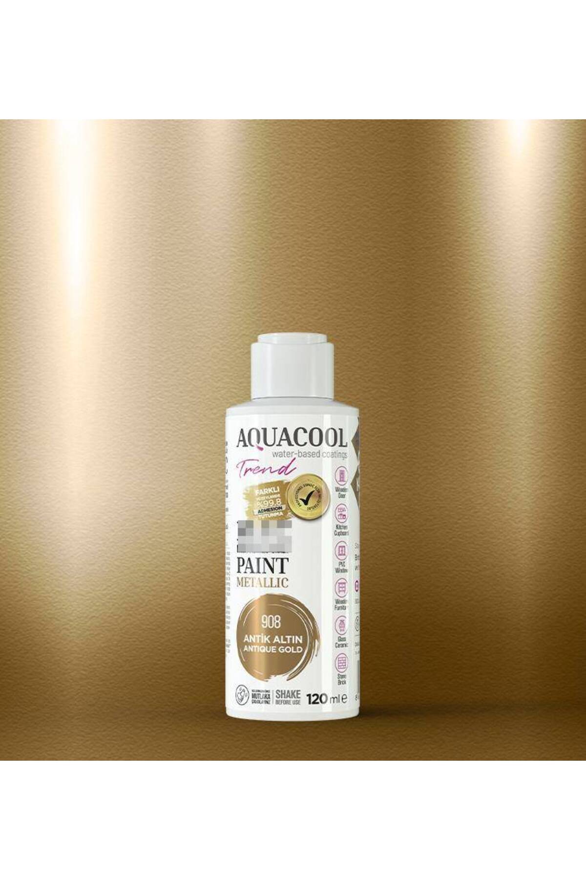 120 ml akrilik boya kendiliğinden vernikli Antik Altın