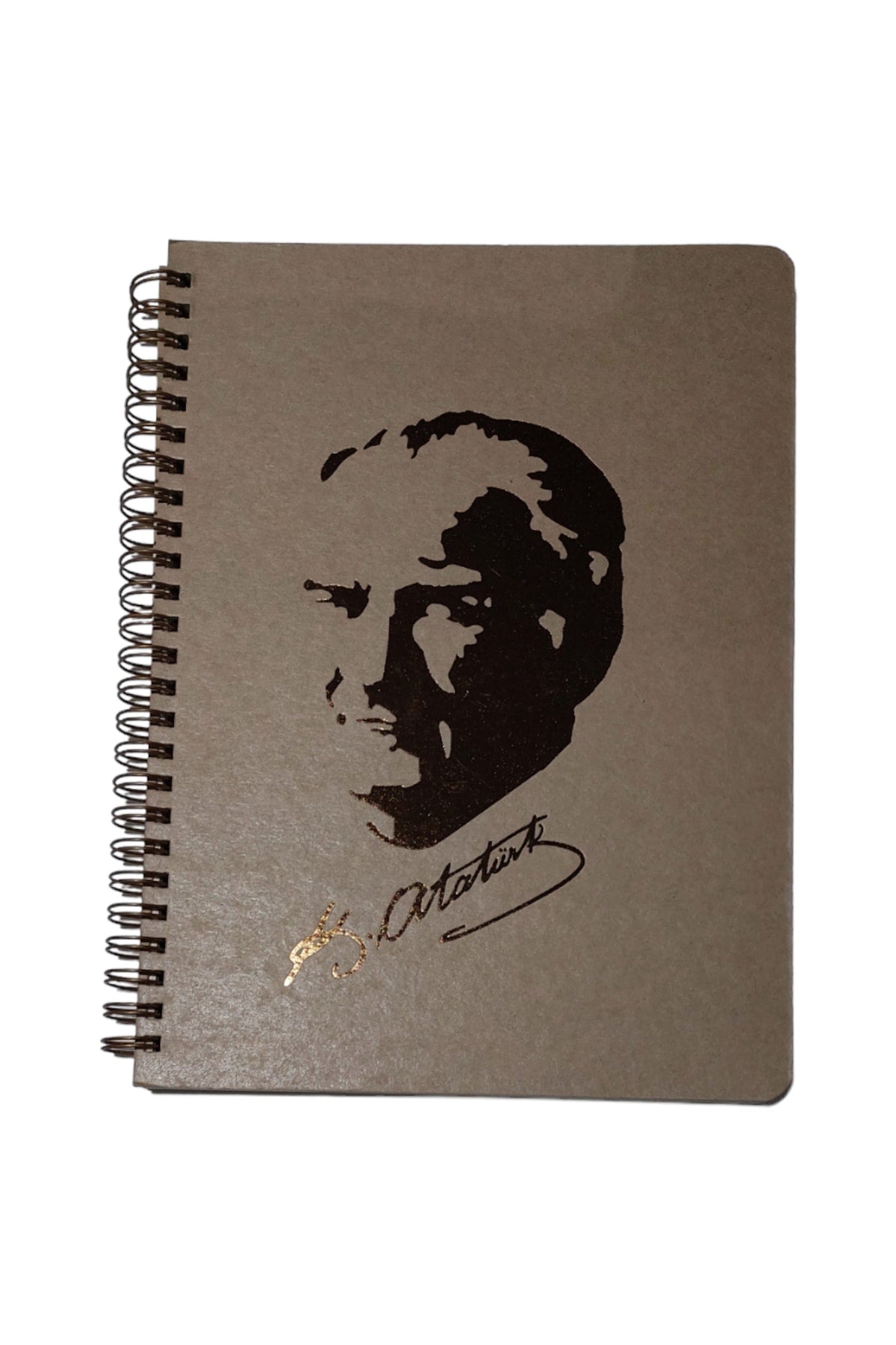 16,5x22,5 Cm 100 Yaprak Kareli Telli Atatürk Sert Karton Kapak Defter 70 Gr Krem Renk Kağıt