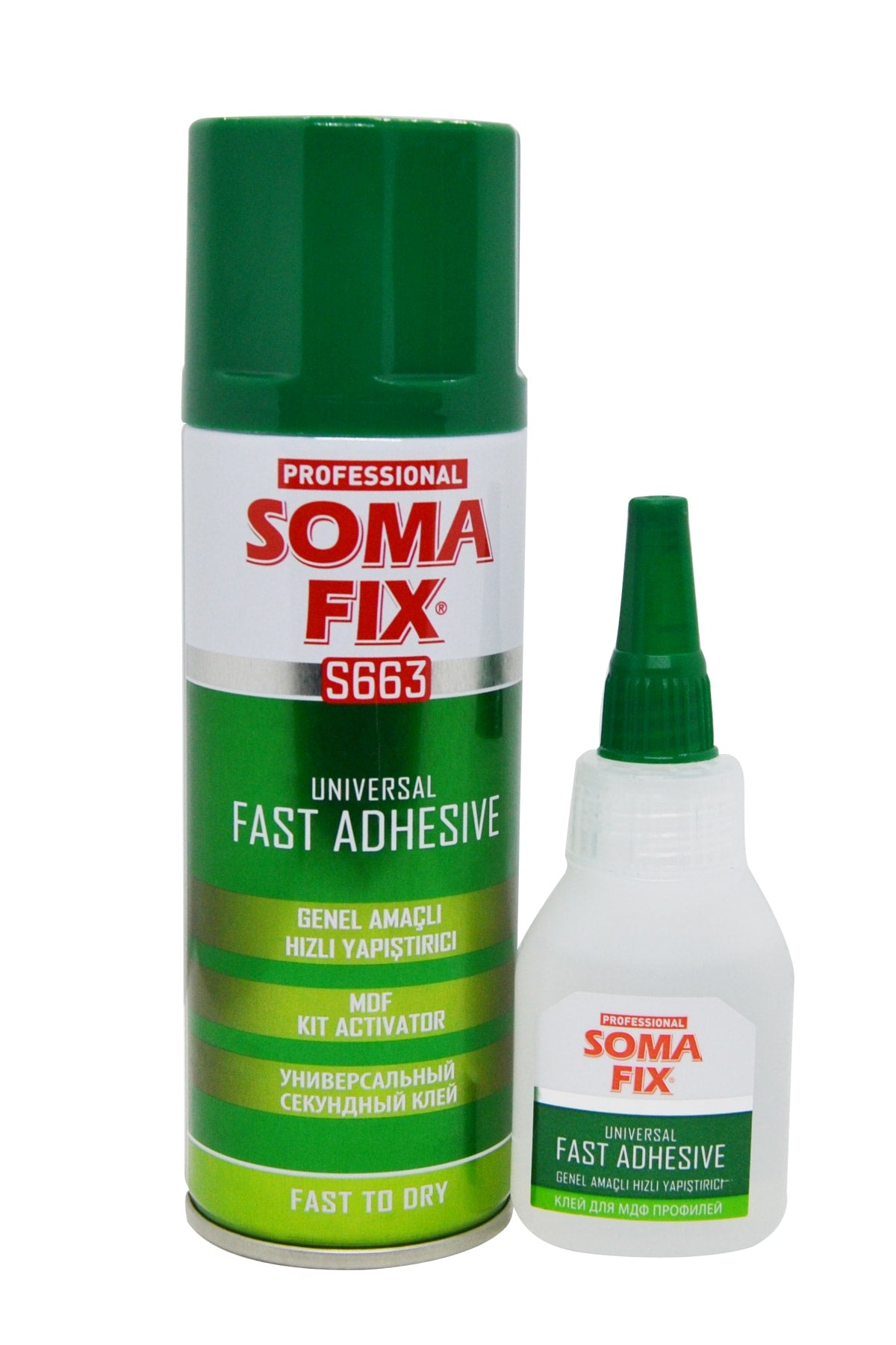 Soma Fix Profesyonel Hızlı Yapıştırıcı 200 Ml Sprey 50 Ml Yapıştırıcı