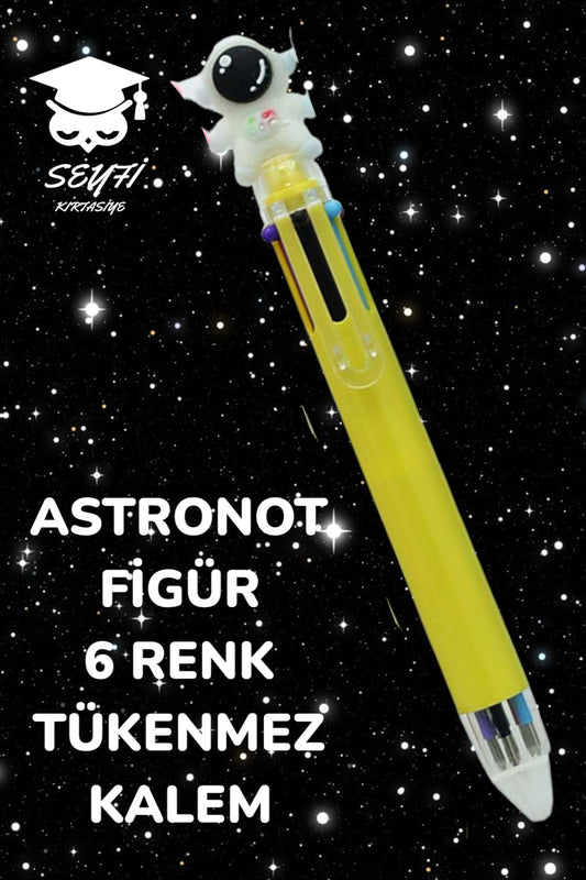 6 RENKLİ TÜKENMEZ KALEM ASTRONOT MODELLER 1 ADET