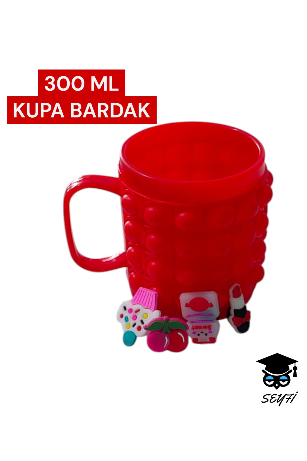 300 ml Desenli ve pop-it kupa bardak çeşitleri plasik çocuk bardakları 1 ADET Fosforlu canlı renkler