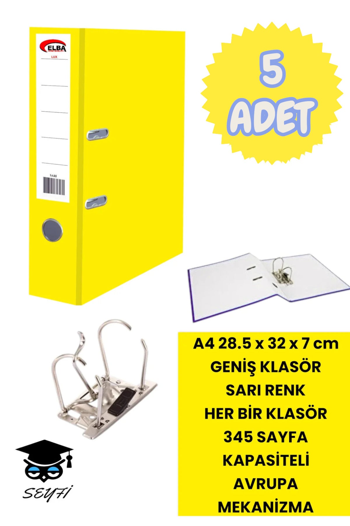 A4 OFİS KLASÖRÜ BÜRO EVRAK DÜZENLEYİCİ KLASÖR ÇİFT METAL HALKA AVRUPA MEKANİZMA