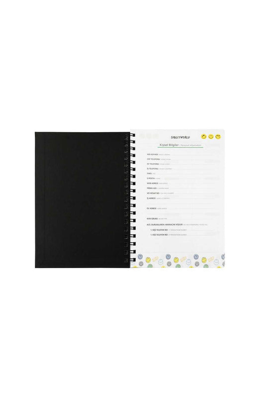 17x24 CM 100 YAPRAK PLANLAYICI DEFTER STİCKER AYLIK HAFTALIK YILLIK YEMEK PLANNER SERT KAPAK TELLİ
