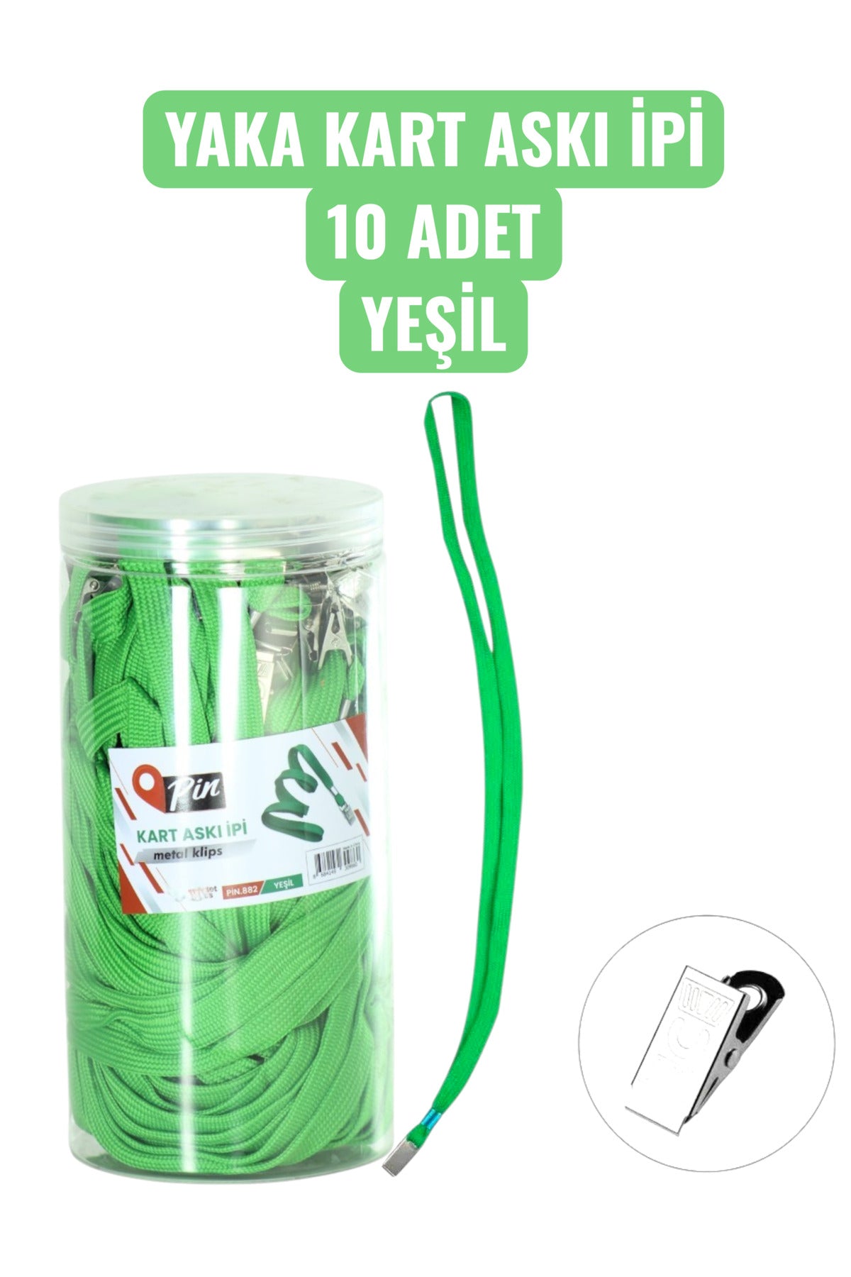 YAKA KART ASKI İPİ 10 ADET YEŞİL