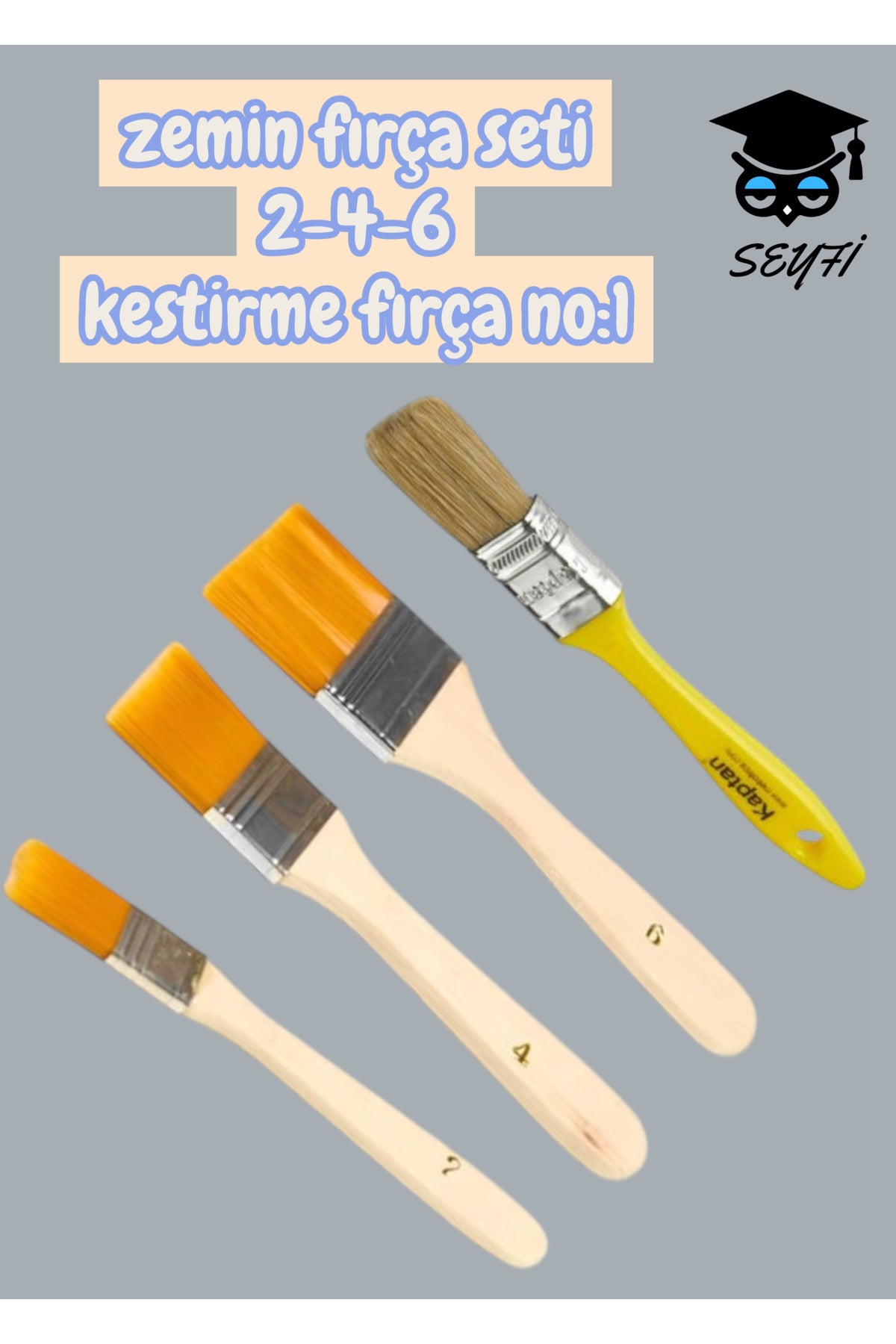 zemin fırça seti 2-4-6 kestirme fırça no:1