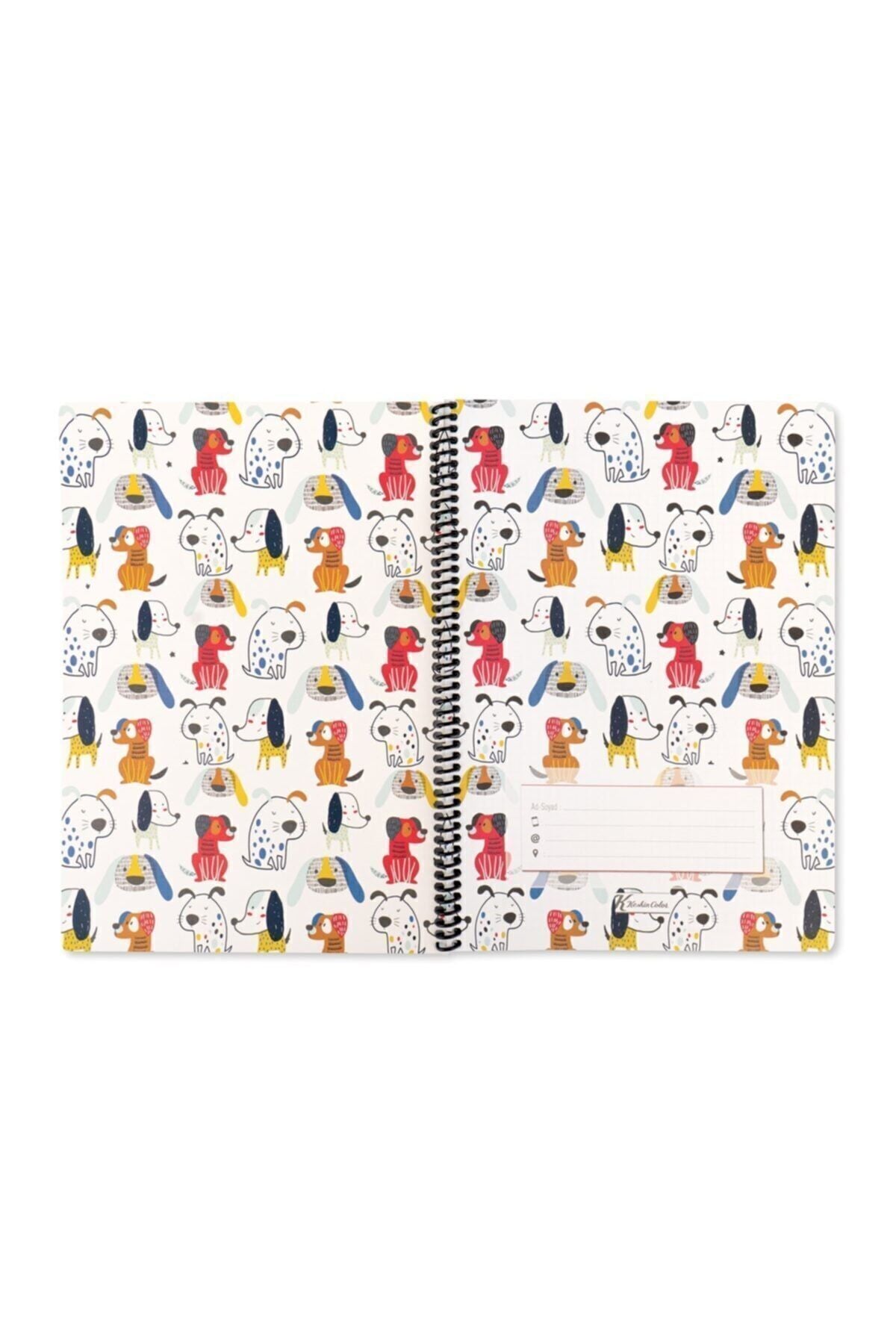Keskin Color Animal Friends Spiralli Köpekler Karton Kapak 80 Yaprak A4 Kareli Defter