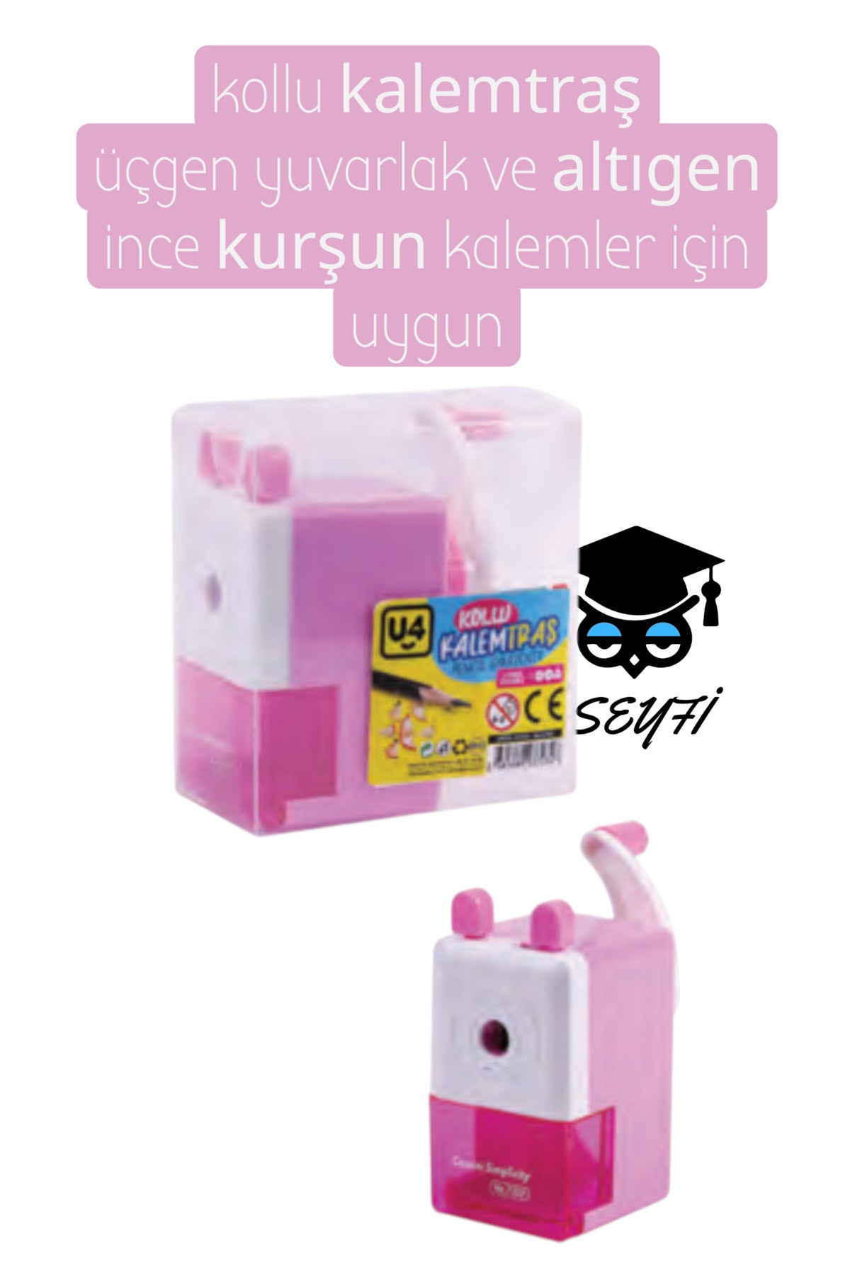 kollu kalemtraş üçgen yuvarlak ve altıgen ince kurşun kalemler için uygun