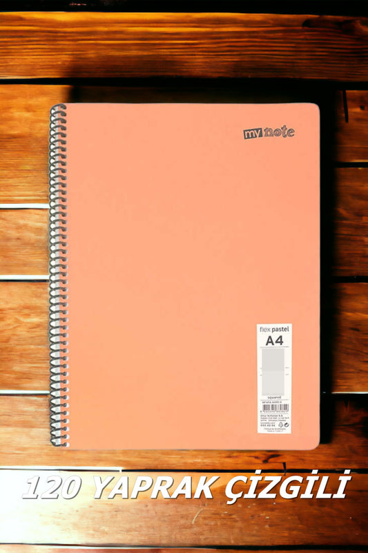 ÇİZGİLİ 120 YAPRAK PASTEL RENK TELLİ DEFTER BEYAZ SAYFALI 60 GR KAĞIT PLASTİK KAPAK