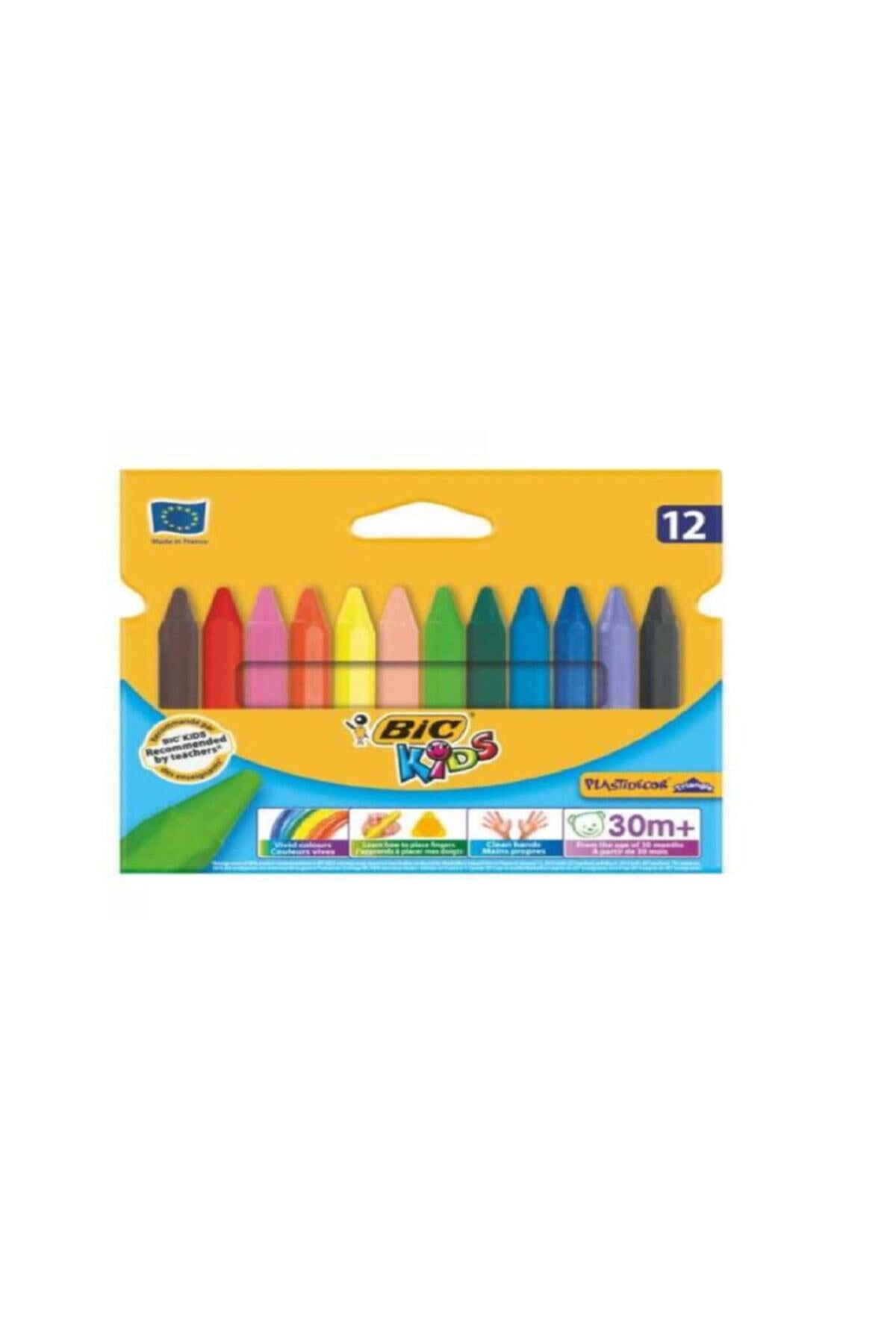 Elleri Kirletmeyen Üçgen Jumbo Mum Pastel Boya 12 Renk