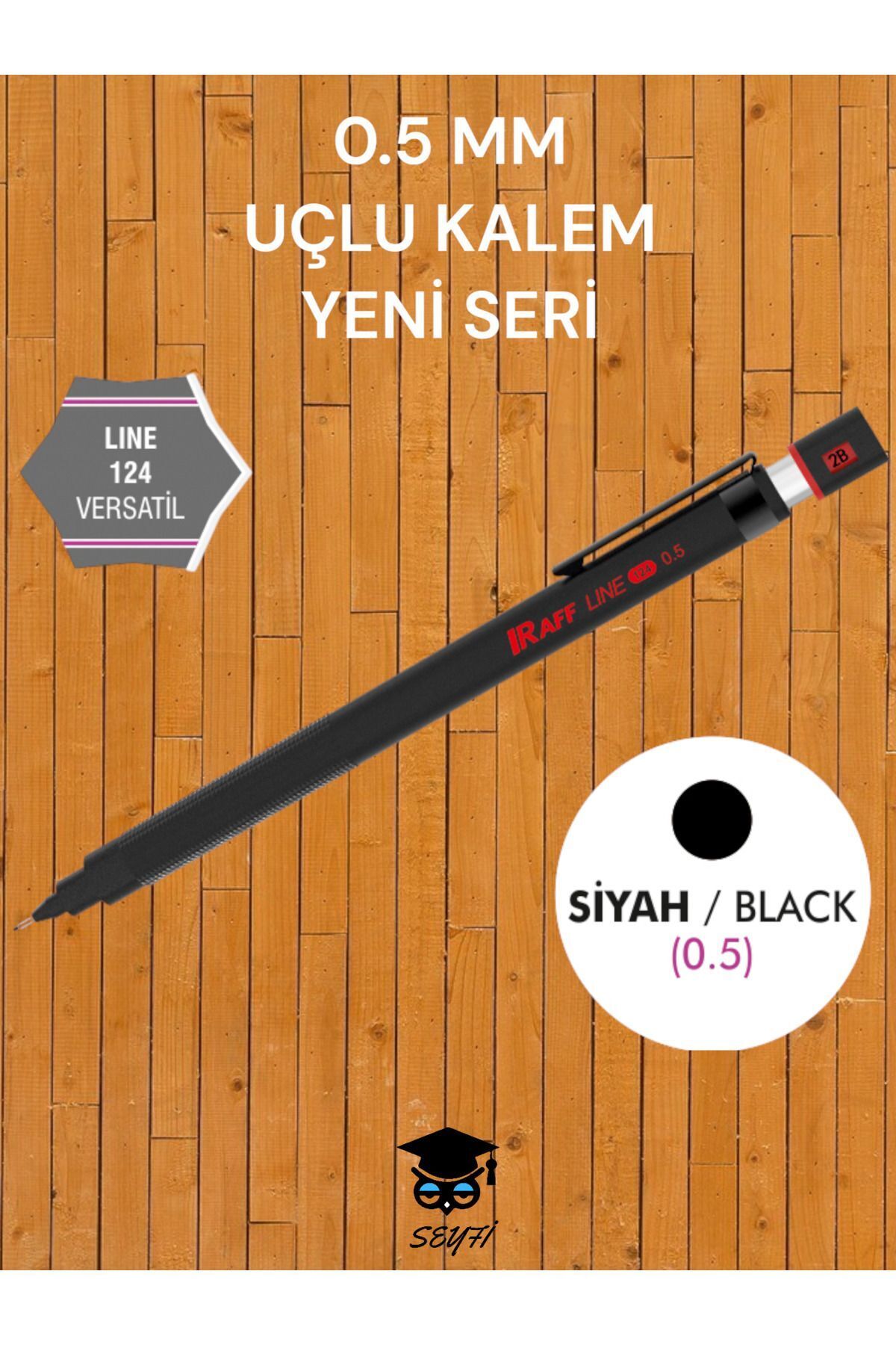 Raff Line 124 0.5 Mm Uçlu Kalem Yeni Seri Versatil Kalem 0,5 Mm Siyah Renk