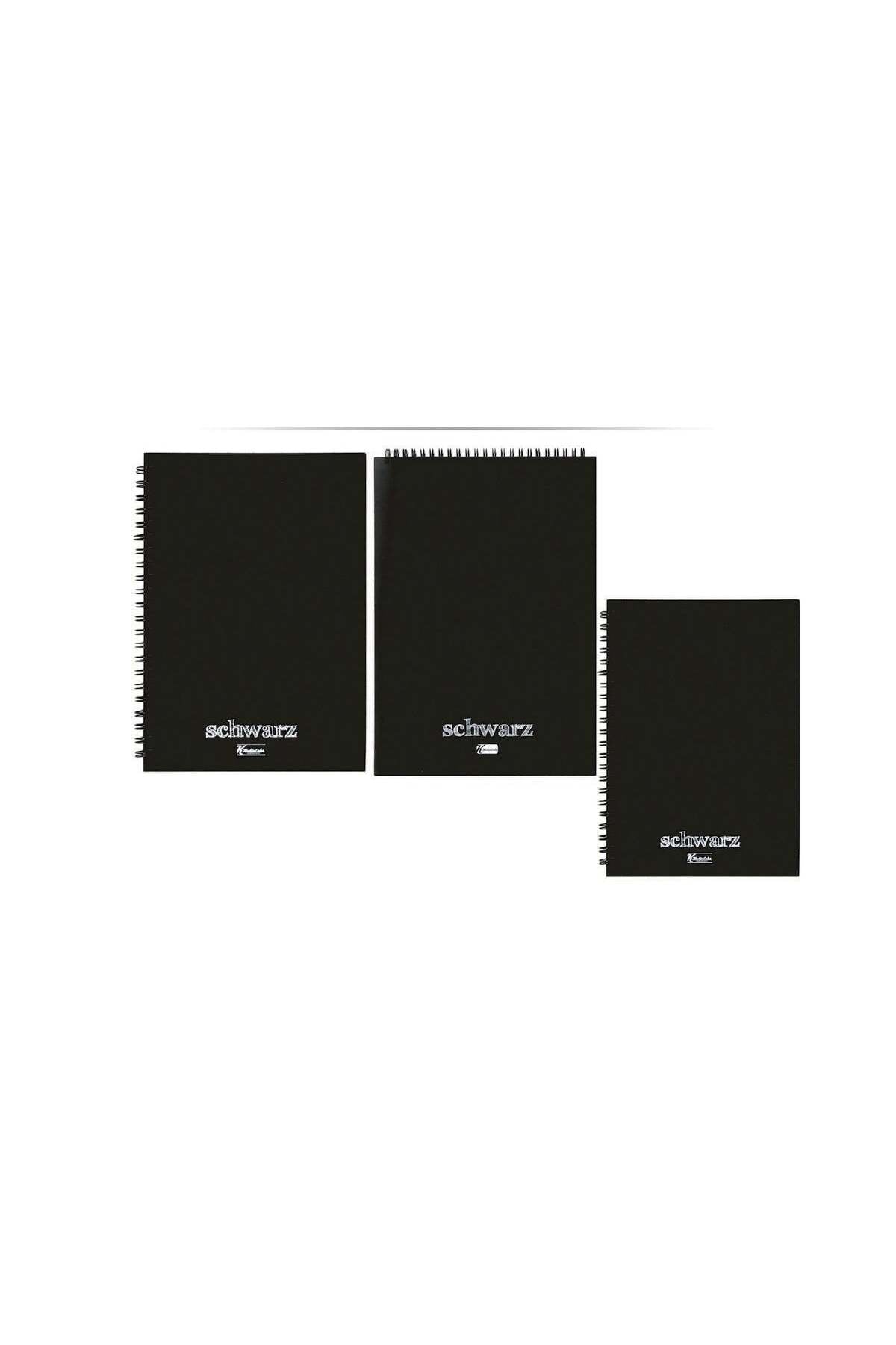 A4 60 Yaprak Spiralli Defter Karton Kapak Siyah Defter