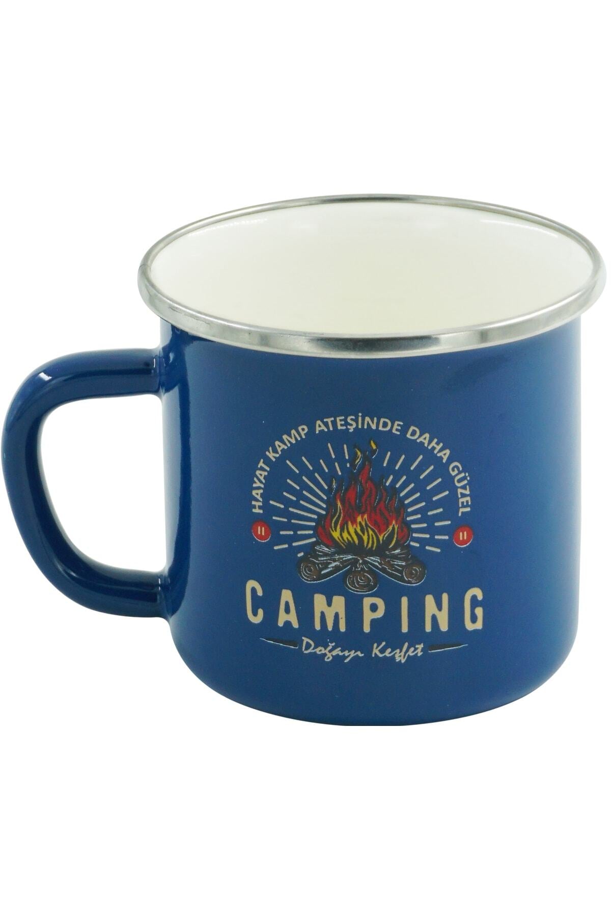 Retro Emaye Kupa Bardak Camping