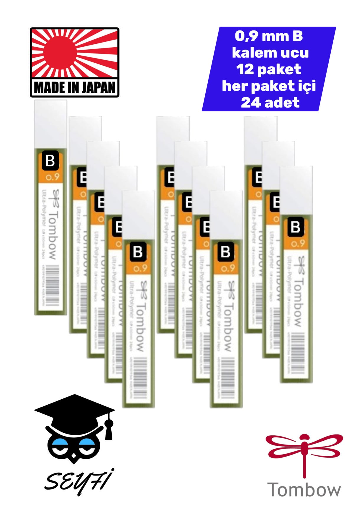 0,9 mm B kalem ucu 12 paket her paket içi 24 adet