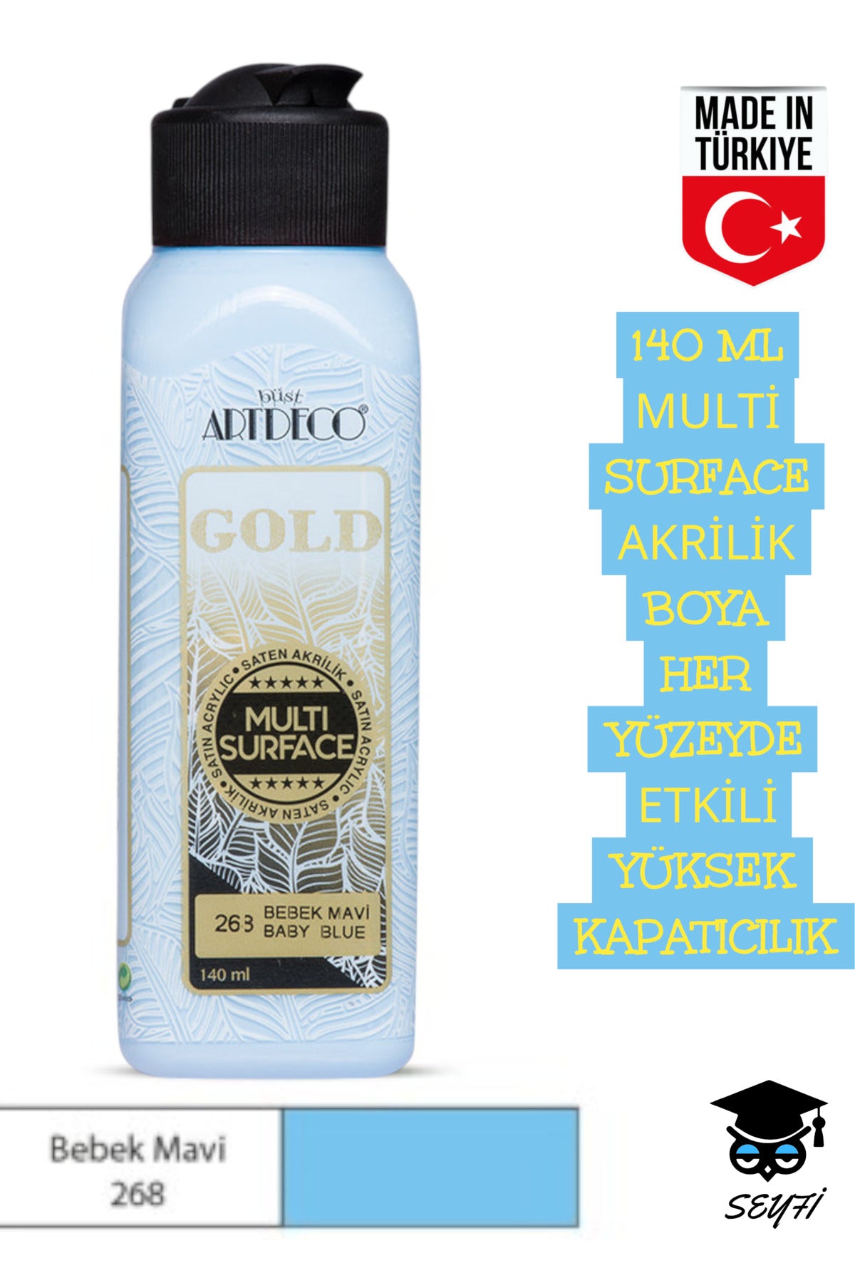 140 ML MULTİ SURFACE AKRİLİK BOYA HER YÜZEYDE ETKİLİ YÜKSEK KAPATICILIK