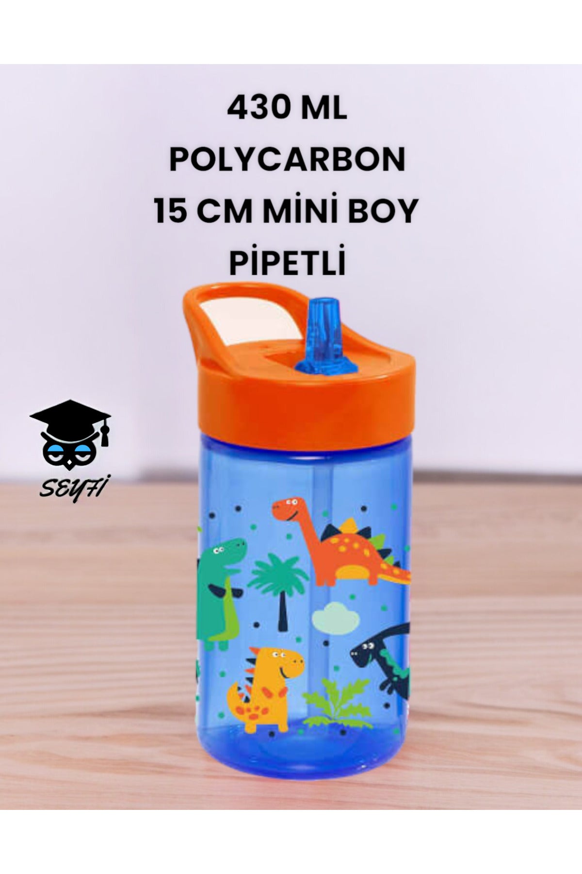 Desenli Pipetli Matara 430 ml Polykarbon Zararsız materyal