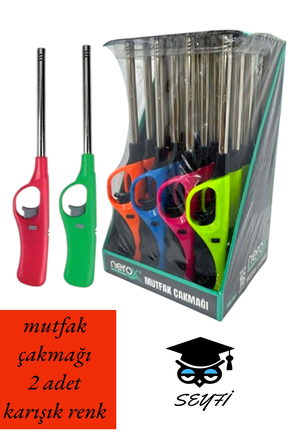 mutfak çakmağı 2 adet karışık renk doldurulabilir
