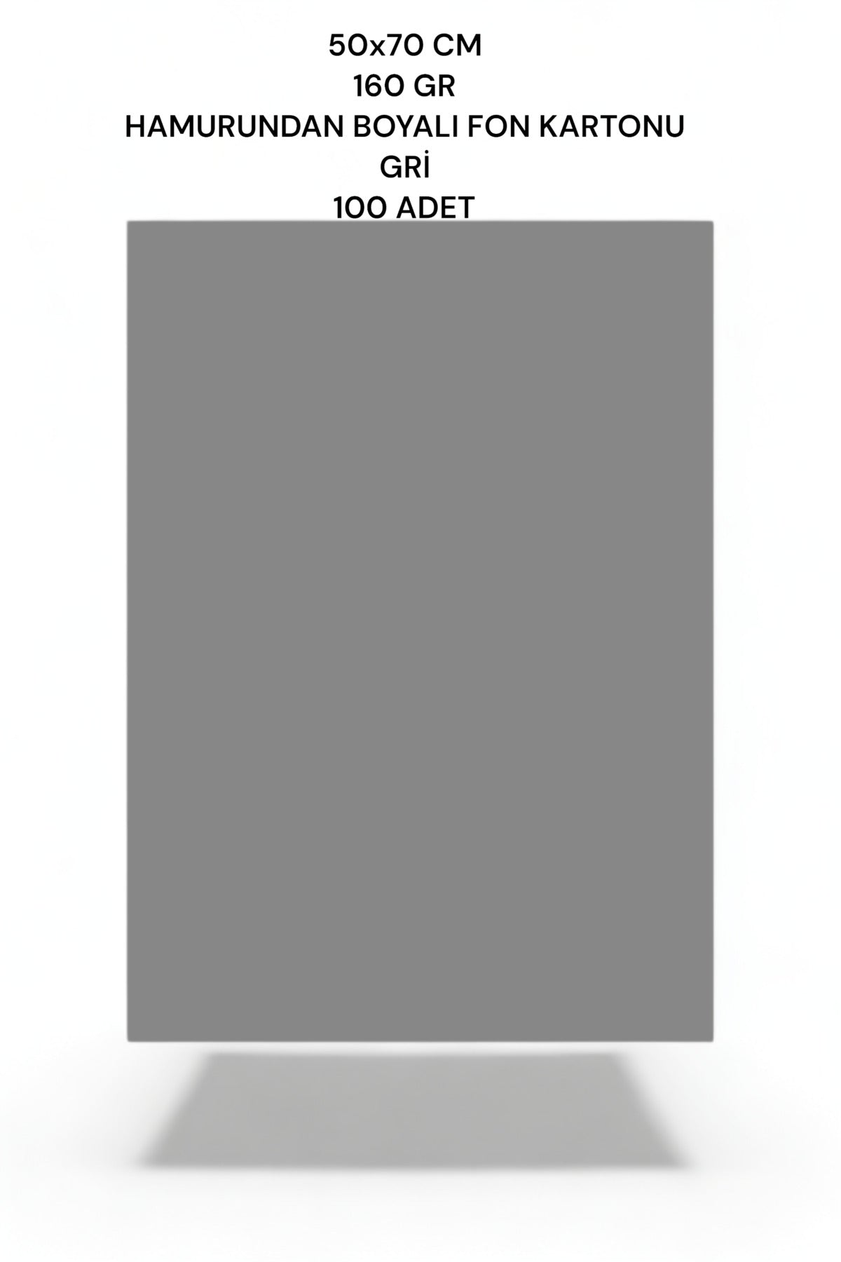 GRİ 50X70 CM 160 GR FON KARTONU 100'LÜ PAKET