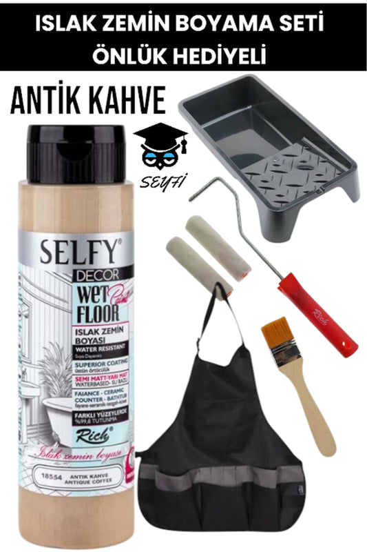 SELFY DECOR ISLAK ZEMİN BOYA SETİ 500 CC MUTFAK TEZGAH FAYANS LAVABO KÜVET TUVALET ZEMİN