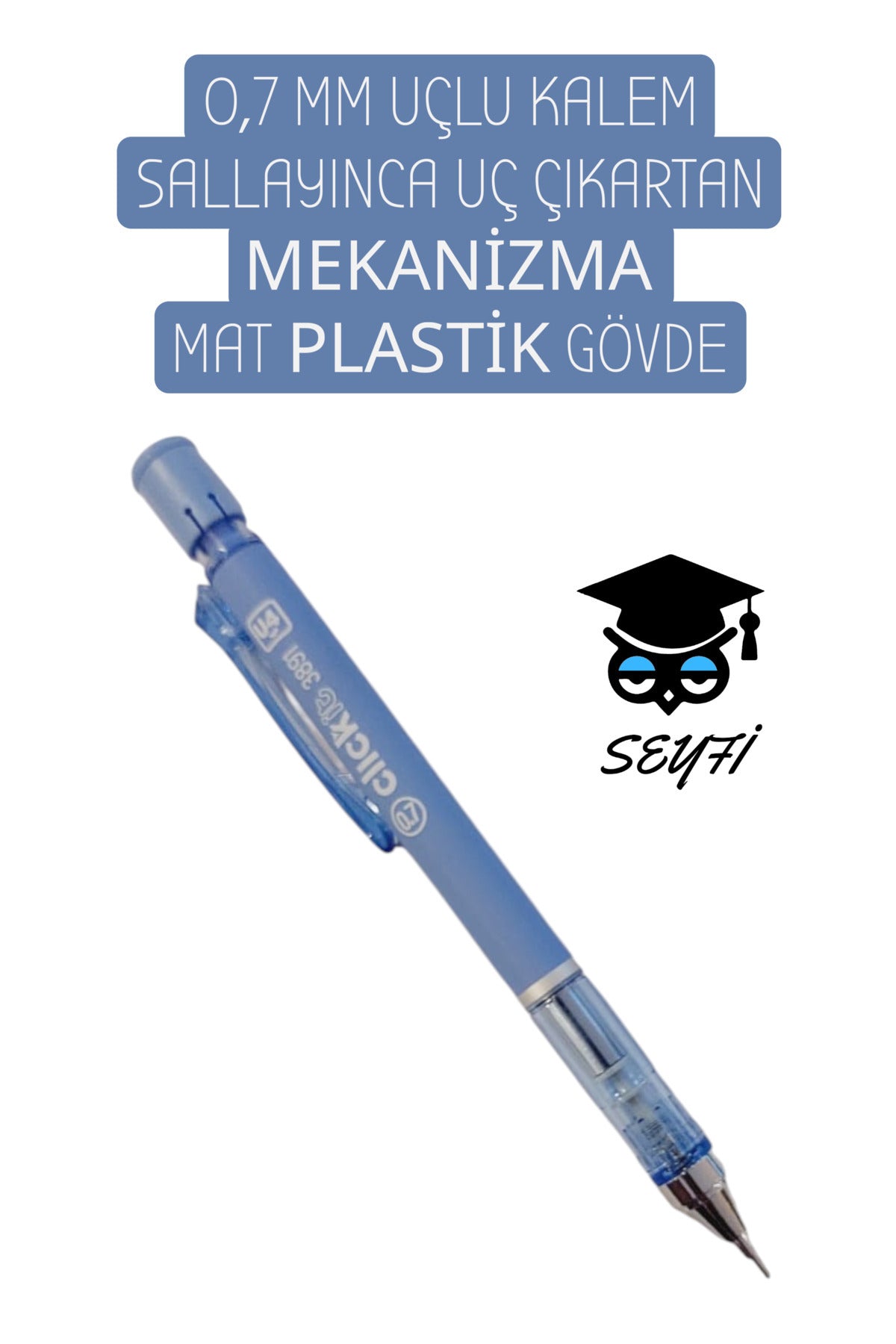 0,7 MM UÇLU KALEM SALLAYINCA UÇ ÇIKARTAN MEKANİZMA MAT PLASTİK GÖVDE