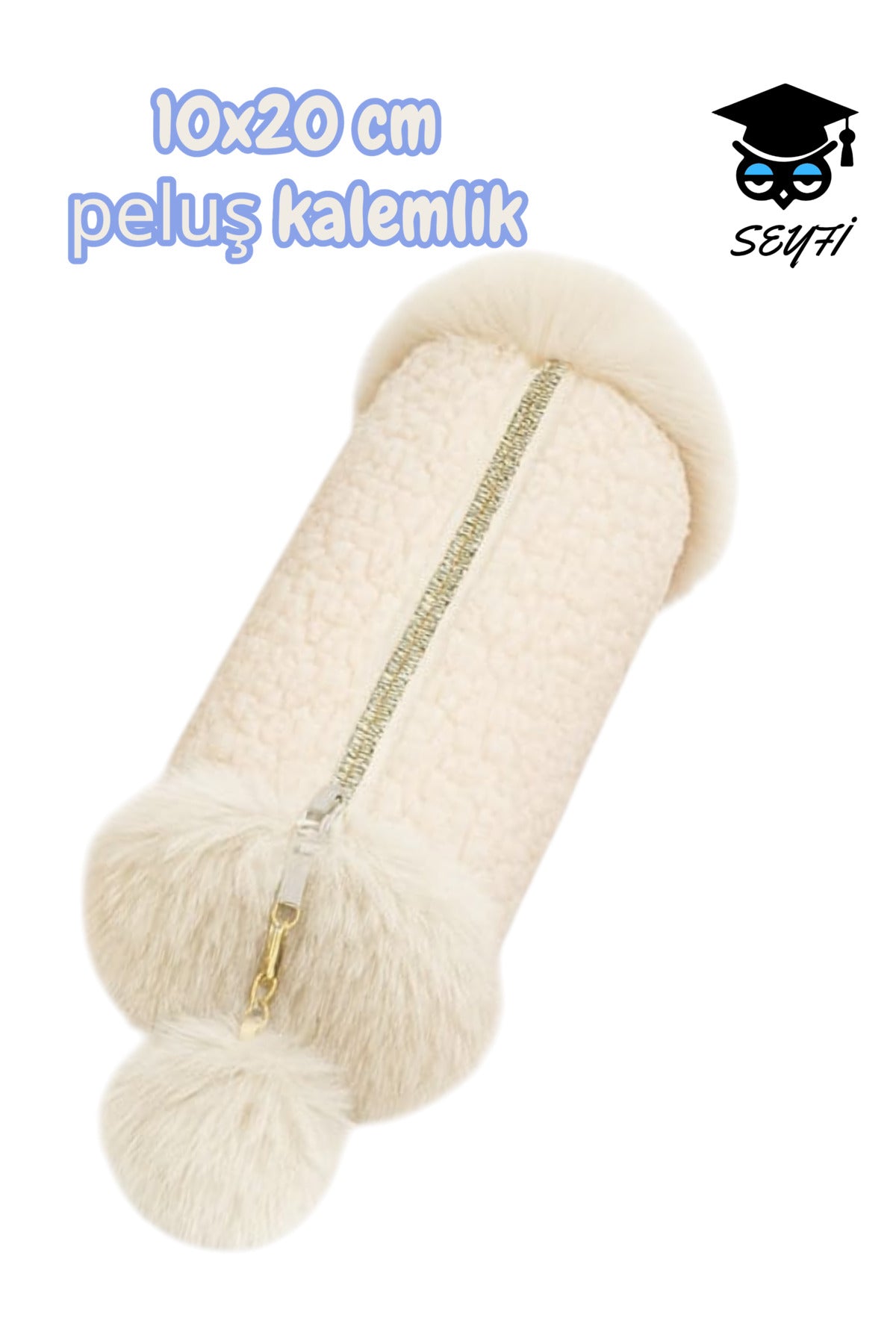 peluş kalemlik makyaj çantası 10x20 cm YERLİ ÜRETİM tek bölme geniş hacimli
