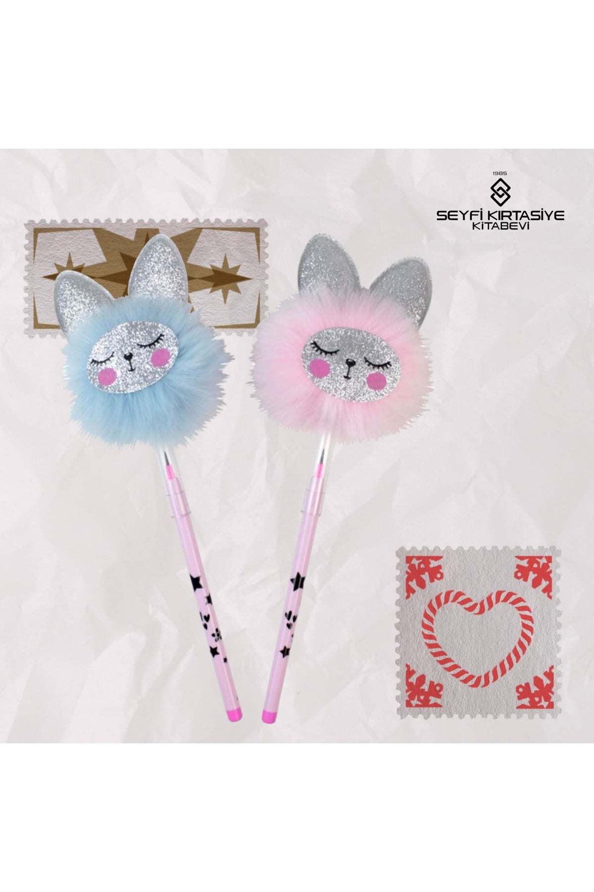 2 ADET PELUŞ BAŞLIKLI YUMURTLAYAN KURŞUN KALEM
