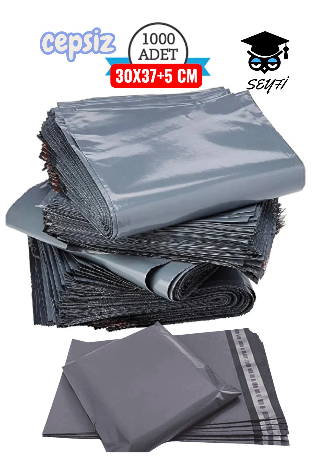 1000 adet 30x37+5 cm cepsiz kargo poşeti