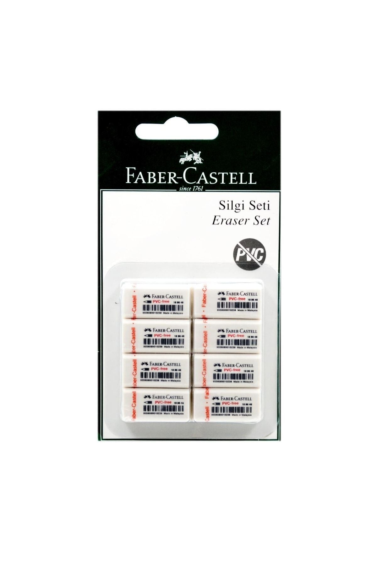 Faber-castell Küçük Boy Pvc Free Beyaz Silgi No:30 Blister 8 Adet