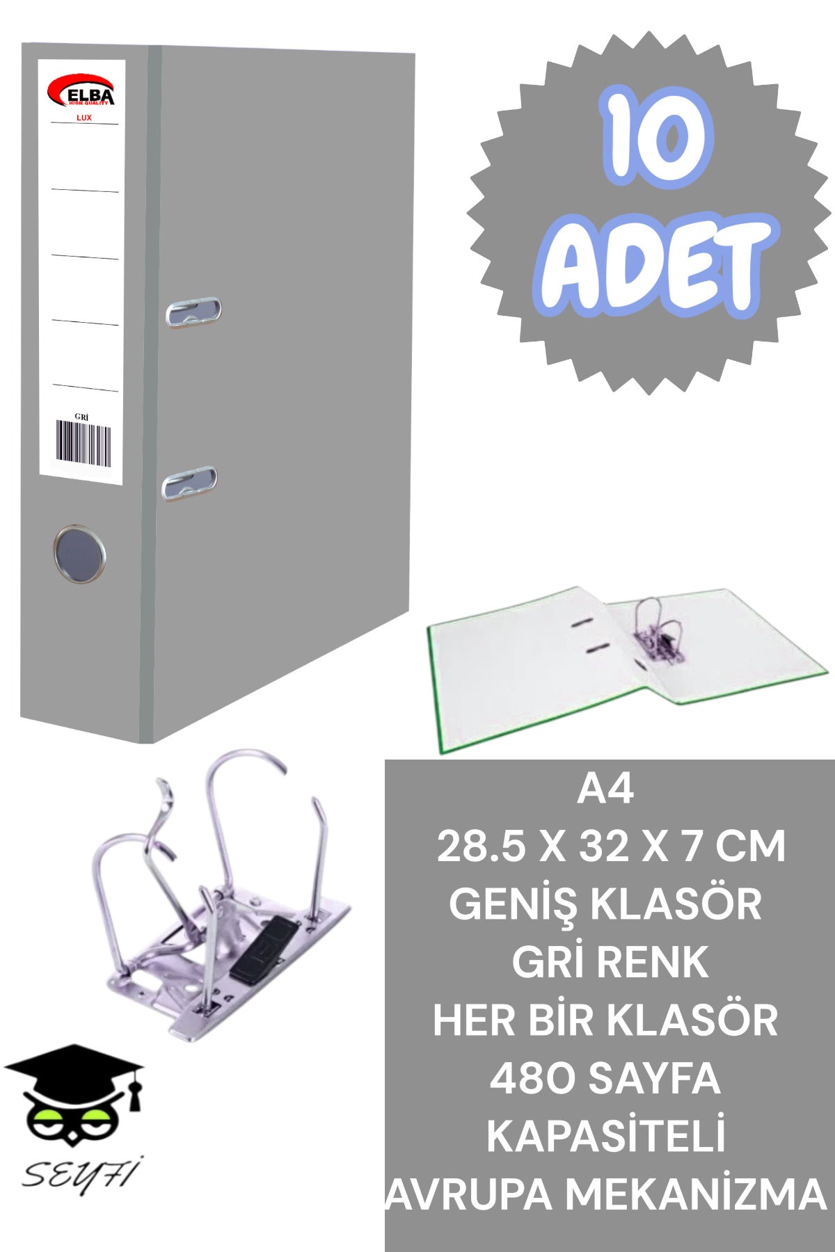 A4 OFİS KLASÖRÜ BÜRO EVRAK DÜZENLEYİCİ KLASÖR ÇİFT METAL HALKA AVRUPA MEKANİZMA