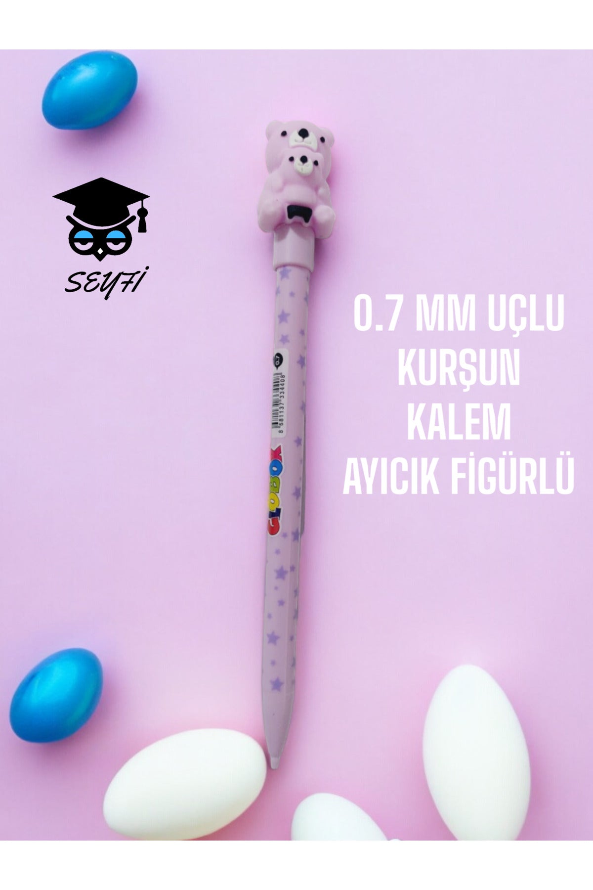 0.7 MM UÇLU KURŞUN KALEM AYICIK FİGÜRLÜ