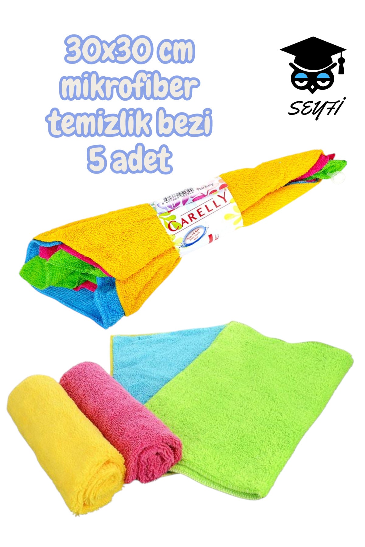 30x30 cm mikrofiber temizlik bezi 5 adet