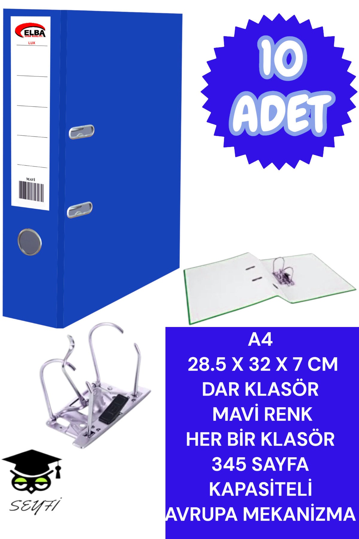 A4 OFİS KLASÖRÜ BÜRO EVRAK DÜZENLEYİCİ KLASÖR ÇİFT METAL HALKA AVRUPA MEKANİZMA