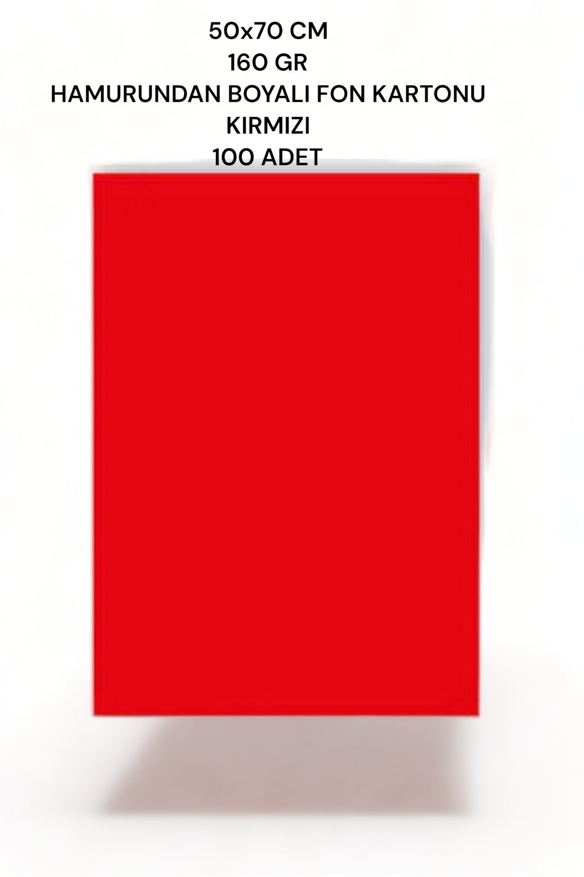 KIRMIZI 50X70 CM 160 GR FON KARTONU 100'LÜ PAKET