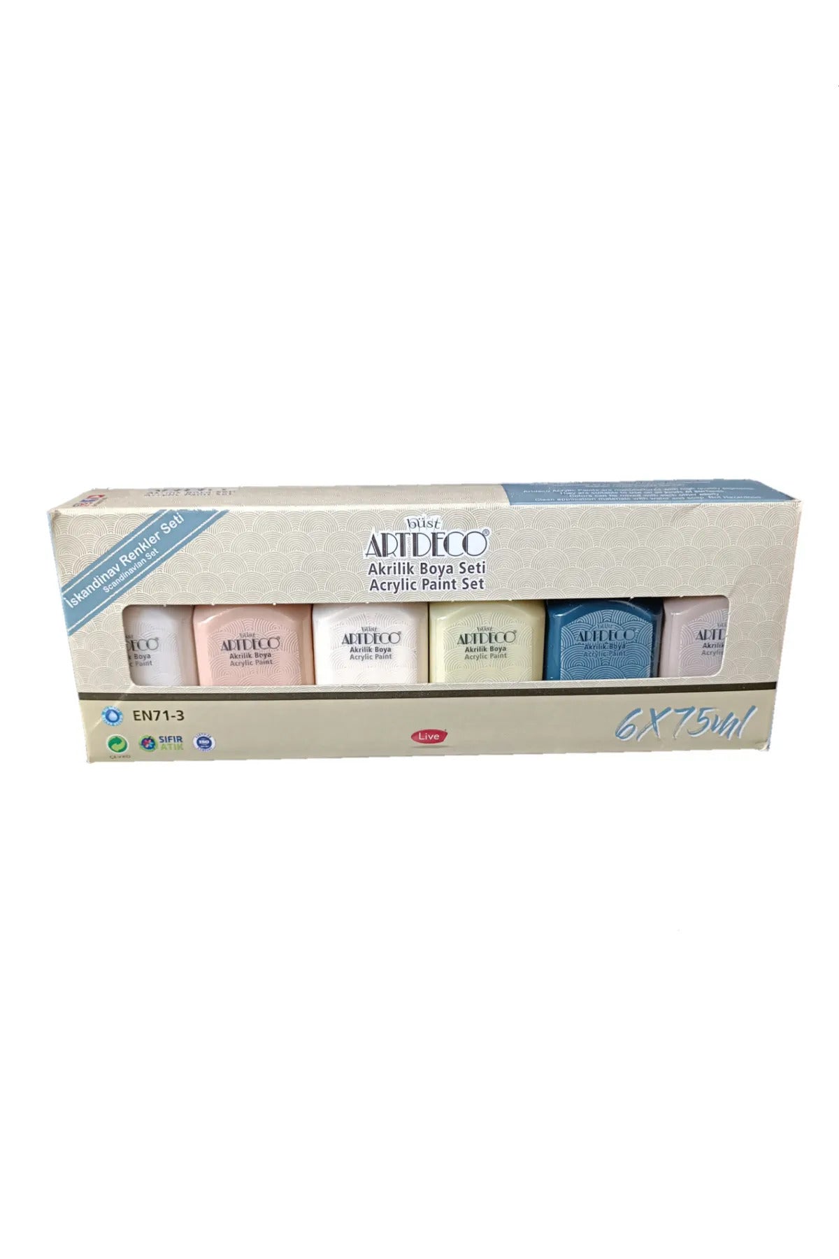6x75ml Akrilik Boya İskandinav Renkleri Set