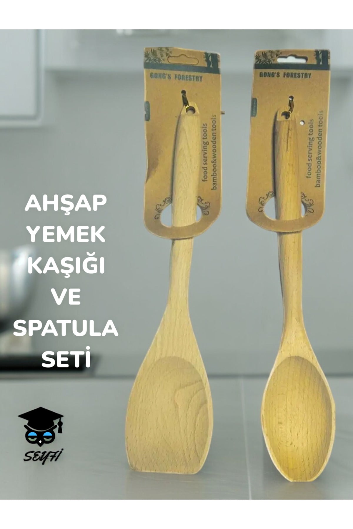AHŞAP YEMEK KAŞIĞI VE SPATULA SETİ