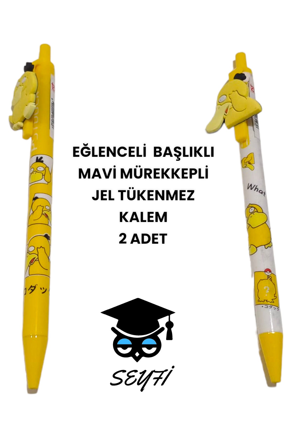 EĞLENCELİ BAŞLIKLI İNCE UÇLU JEL TÜKENMEZ KALEM MAVİ MÜREKKEP