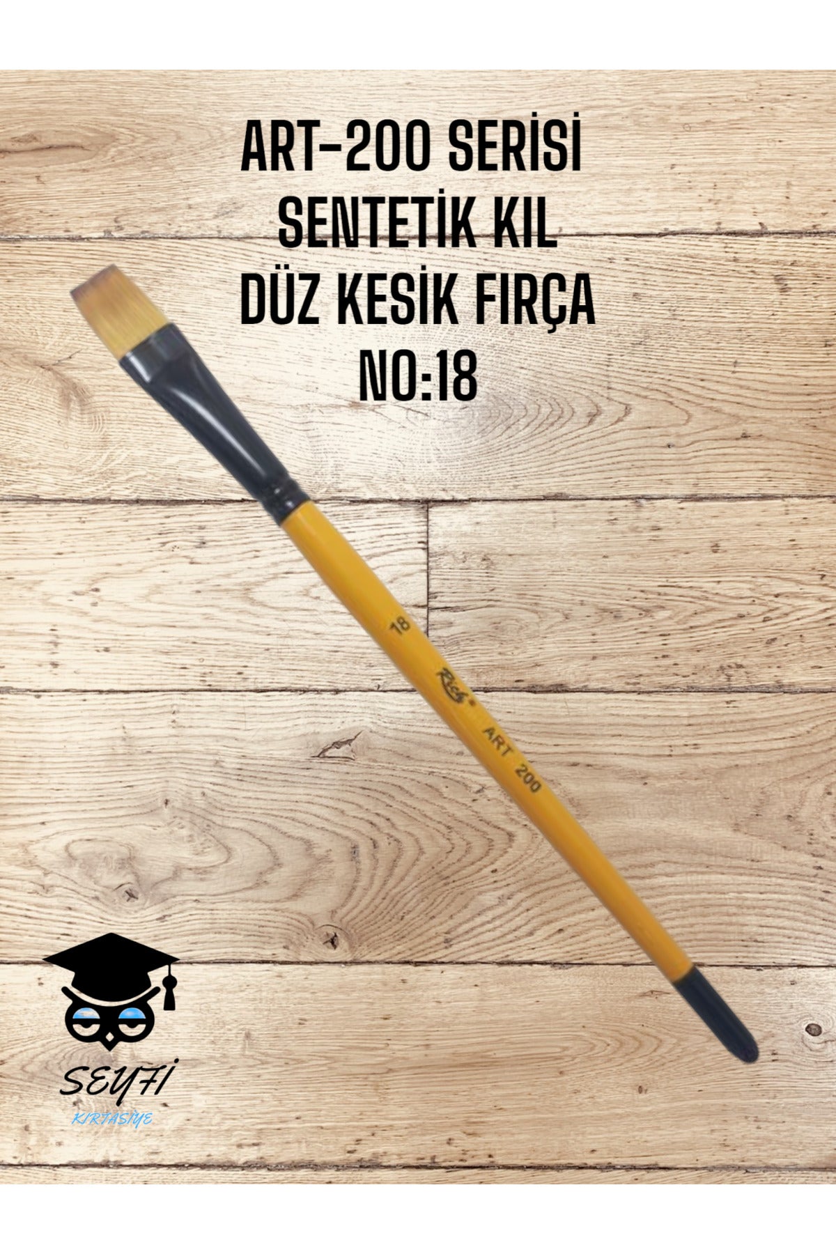 ART-200 SERİSİ SENTETİK DÜZ KESİK KIL FIRÇA NO:18